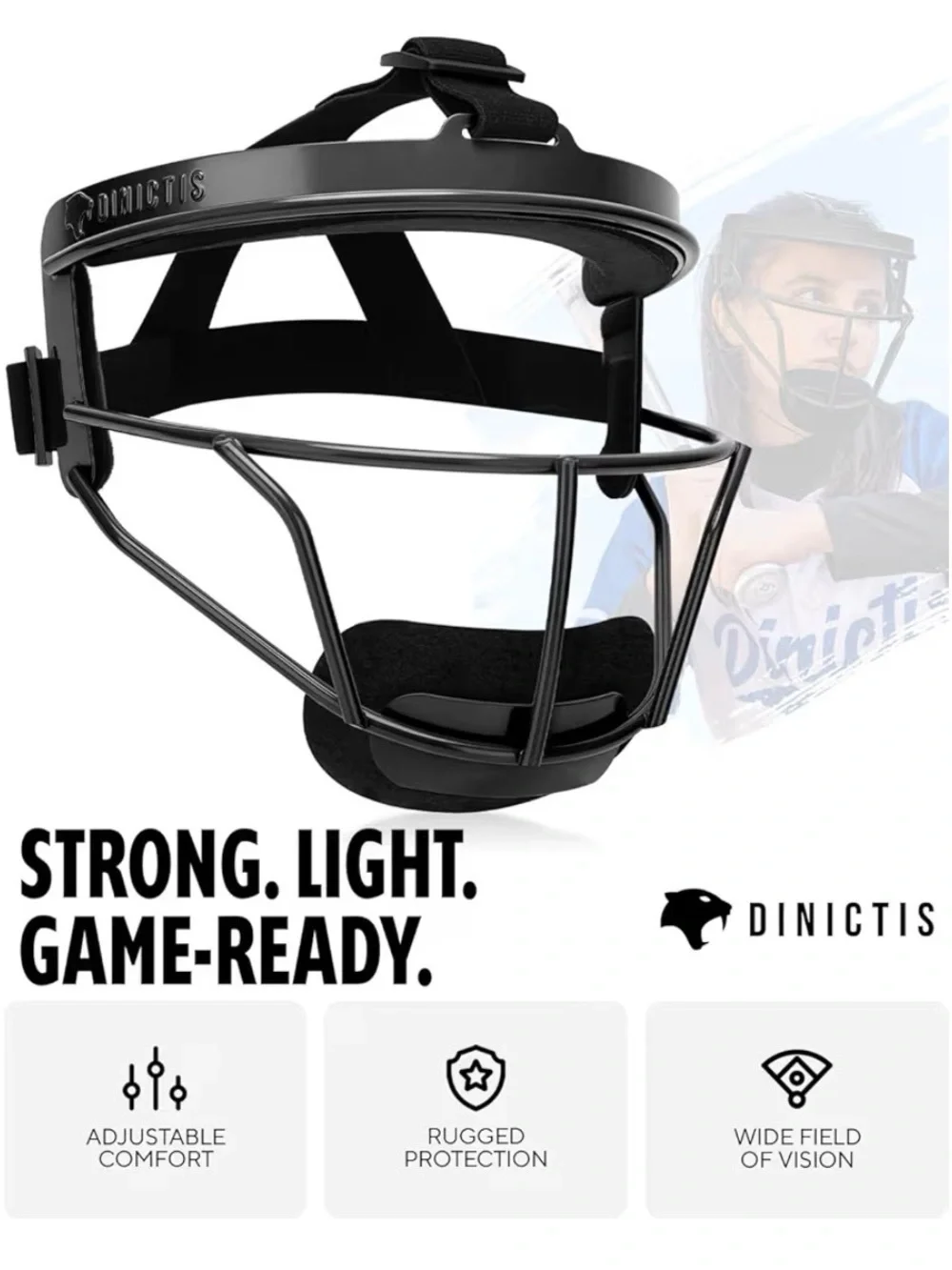 Dinictis Softball Face Mask, Lightweight and Comfortable. Youth Medium